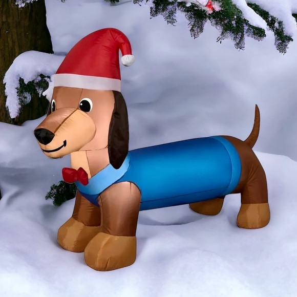 Gemmy Accents Gemmy 7 Ft Christmas Weiner Dog Self Inflating Easy
